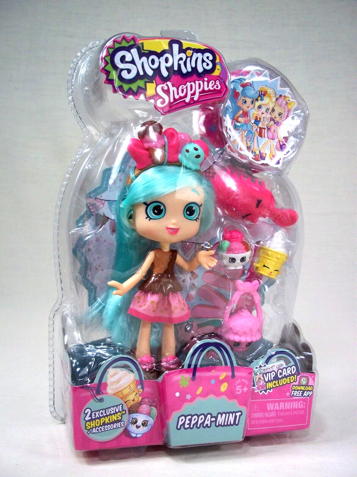 Shoppies Peppa-Mint Doll Season 1 Series 1 S1 w/ 2 Exclusive