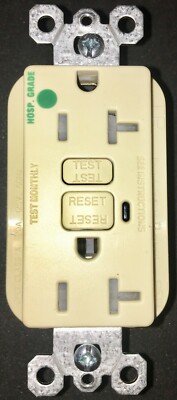 Pass Seymour 2095HGTRAI Tamper Resist Hospital Alarm 20A IVORY GFCI FREE SHIP b