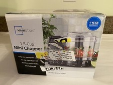 Mainstays 1.5 Cup Mini Chopper Pulse Function Stainless Steel Blades Lock Lid