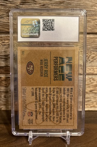 2001 Topps Heritage New Age Performers Jerry Rice HOF 49ers CGC 9.5 Mint+ - Picture 2 of 2