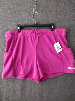 Reebok Women's Pink Activewear Relaxed Drawstring Shorts with Pockets XXL