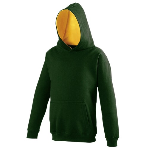 AWDis Kids Unisex Varsity Hoodie Contrast Colour Hooded Sweatshirt Casual wear - Picture 12 of 26