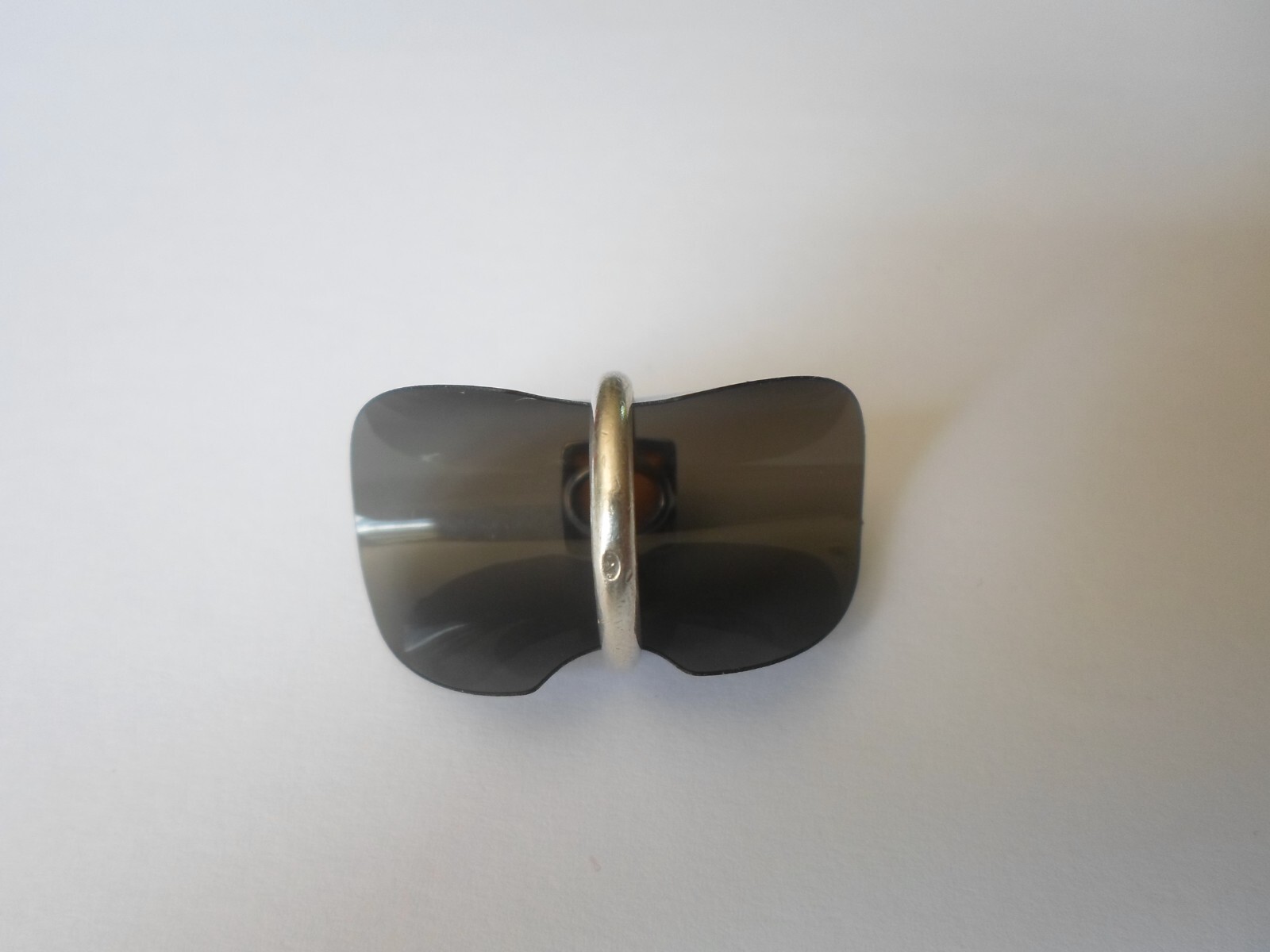 solid silver ring, honey amber square, size 51 - image 5