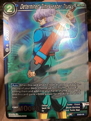 Determined Time Leaper Trunks EX03-09 Foil Dragon Ball Super Card Game | LP  | eBay