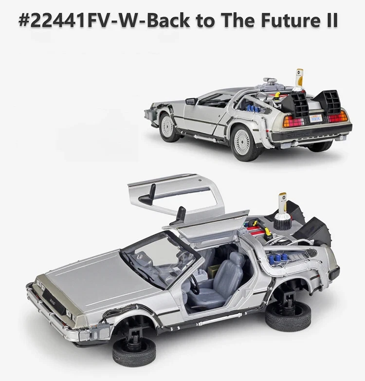 WELLY 1:24 Alloy Model Car DMC-12 delorean back to the future Time Machine Toy - Image 4 of 4