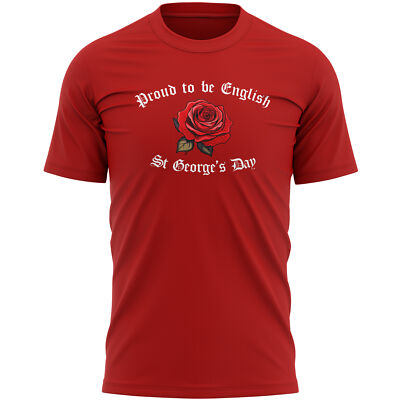Proud To Be English Rose Herren T-Shirt Shirt Geschenk St George's Day Him Saint...