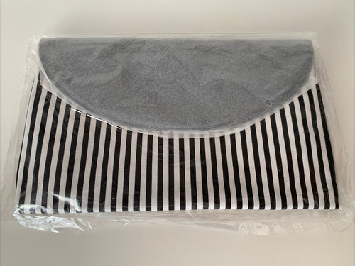 Lancome Black/White Striped Canvas Clutch - Picture 9 of 9