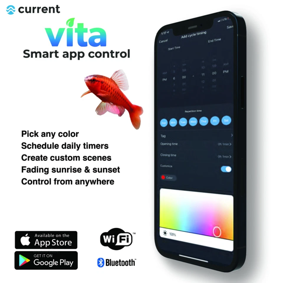 LED inteligente para aquário Current Vita ColorPlus com aplicativo e controle de voz - Imagem 3 de 4