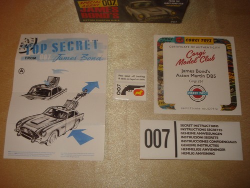 CORGI TOYS Aston Martin DB5 James Bond 1965 Reissue avec Boîte - Photo 7/9