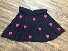 H M Girls Skirt Navy Color Hearted Pattern Size 6-8Y