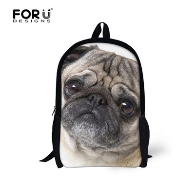black pug backpack