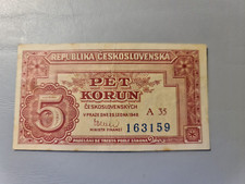 CZECHOSLOVAKIA 5 Korun 1949 used good condition
