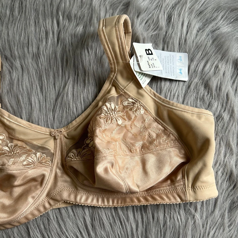 Sujetador de mastectomía inalámbrico Anita Care para mujer talla 44B beige tostado encaje floral Foto 2 de 4