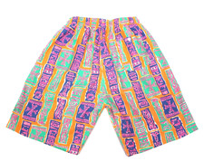 Vtg 80s TIE RACK Troppical Beach Shorts Swim Trunks New Wave Neon Boys sz M /753