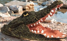Floating Crocodile Alligator Head Garden Pond Water Feature Ornament Statue NEW