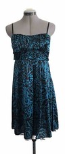 RUBY ROX Womens Dress Size Small Juniors Lined Taffeta Trim Lining Black & Teal