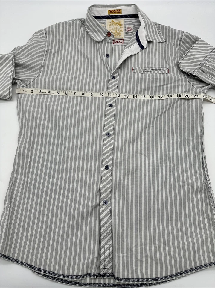 Sovereign Code Long Sleeve Button Up Shirt Men X-Large Striped Pocket…#6447 - Image 3 of 4