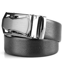 Men's Business Belt Automatic Buckle Ratchet Belt Classic Leather Belt Fashion