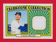 2021 Topps Heritage Clubhouse Collection Cavan Biggio HN Relics #CCCB Blue Jays