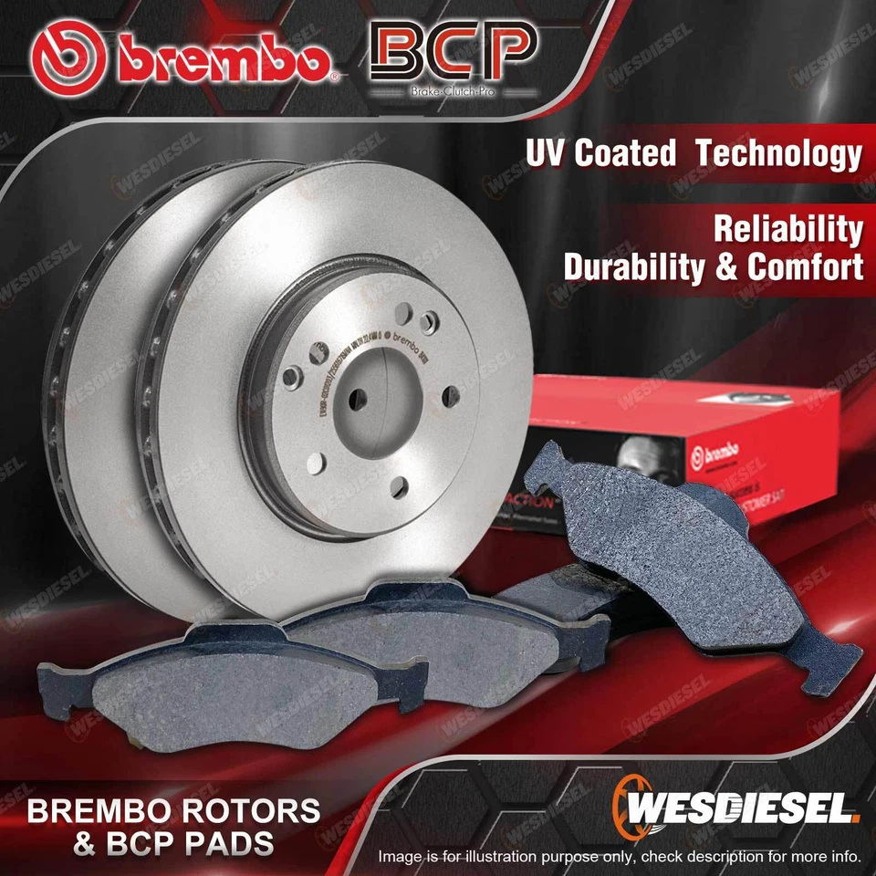 Front Brembo Disc Brake Rotors + Pads for BMW 3 Series E90 E91 E92 E93 X1 312mm