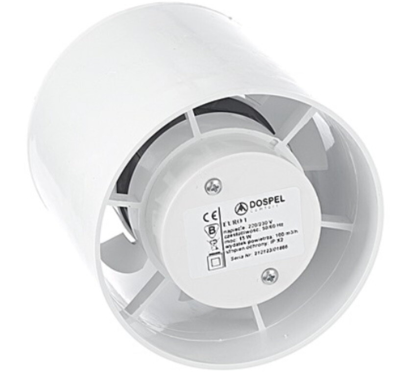 Euro 1 Inline Bathroom Extractor Fan 100mm for Ducting Ventilation Systems