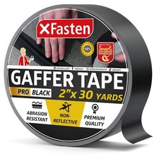 XFasten Pro Black Gaffers Tape 2 Inch X 30 Yards, Multipurpose No Residue Bla...
