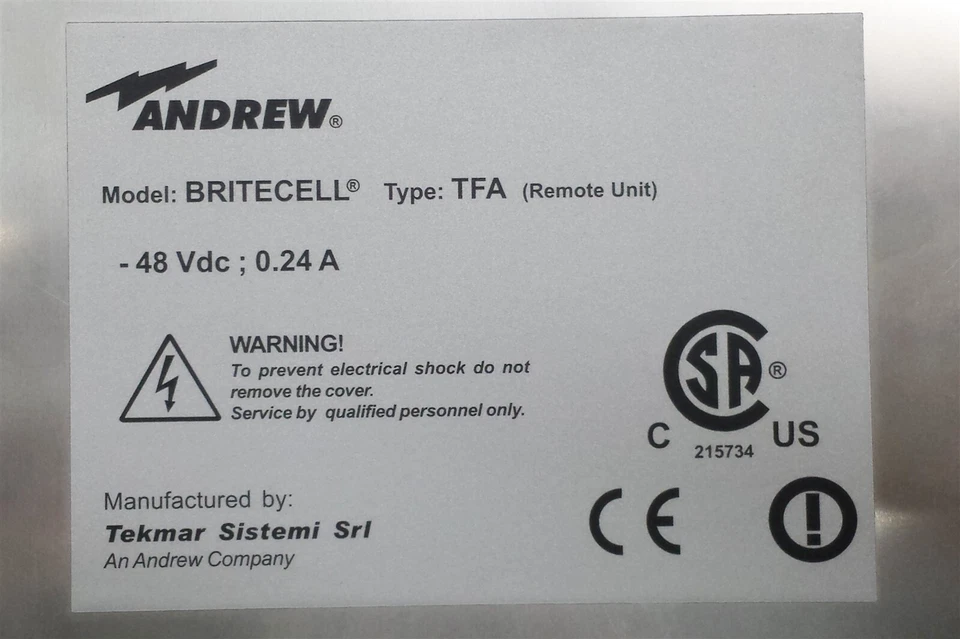 ANDREW COMMSCOPE TEKMAR BRITECELL TFA 233 I H4/3/23 UNIDAD REMOTA AMPLIFICADORES+P 900123101 Foto 4 de 4