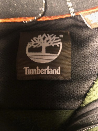 Green vintage Timberland Fleece Jacket 3 Zip Pocket sz Large Mens - Picture 6 of 7