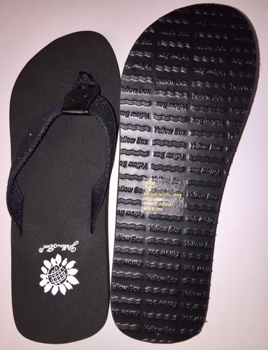 Yellow Box Womens Persia Glitter Sparkle Silver or Black Flip Flops Sandals NWOB - Picture 23 of 36