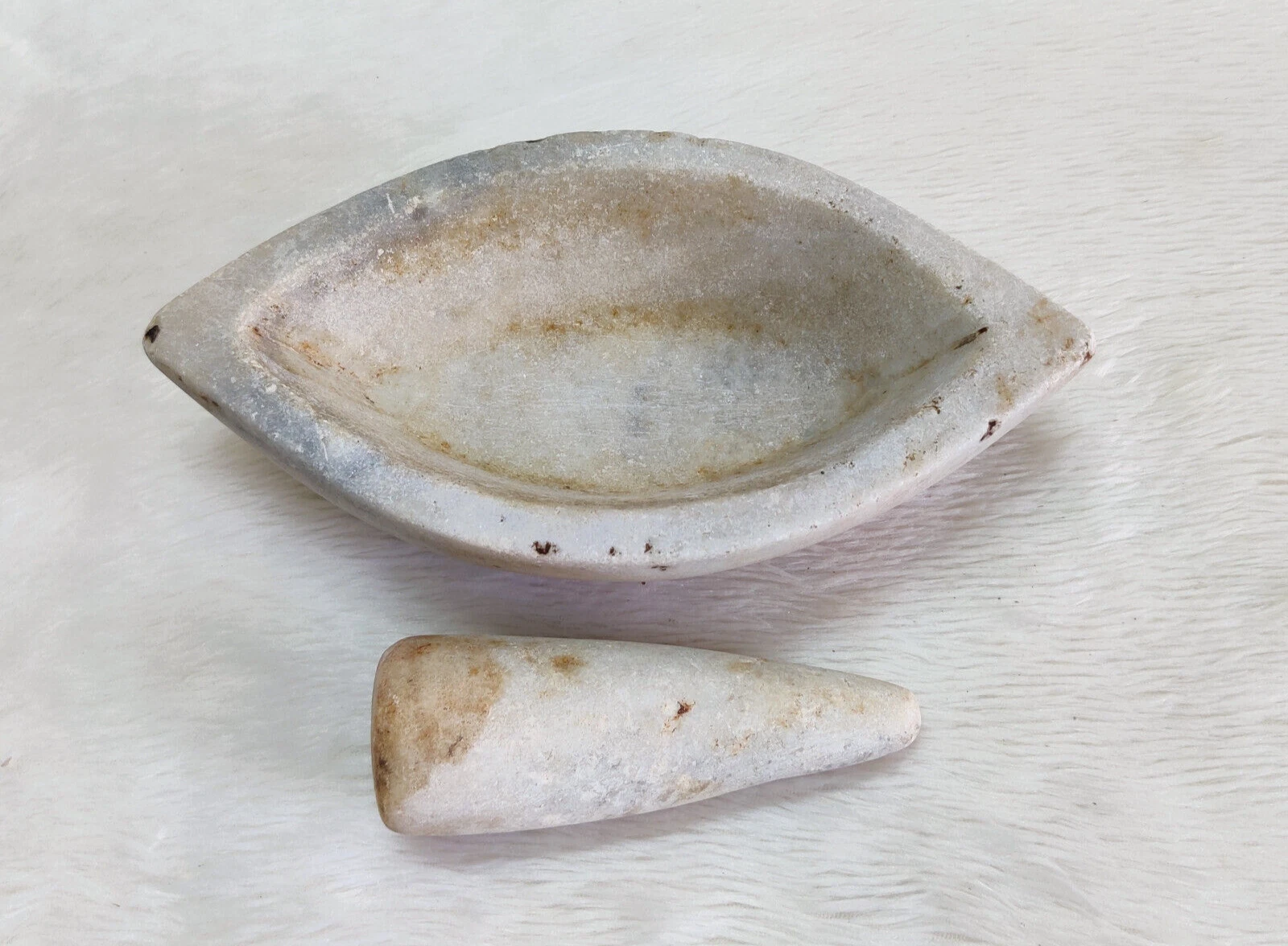 Antique Handmade Marble Stone Mortar Pestle Homeopathic Medicine Old STO345