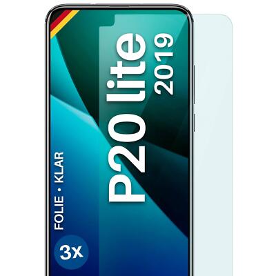 3x Schutzfolie für Huawei P20 Lite (2019) Displayschutz Klar flexibel kein Glas