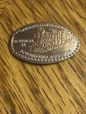 Elongated Pressed Penny - Houston TX - Downtown Aquarium- Train Railroad