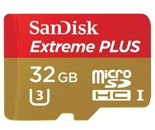 SanDisk Extreme PLUS 32GB microSDHC UHS-3 Class U-3 Memory Card - Red/Gold