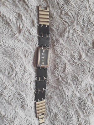 Uhr Damen Ennio Santini Design Serie 1/2007  Gliederarmband -Leder schwarz