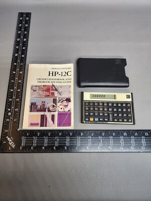 Vintage HP 12C Financial Calculator w Original Case Manual Made In USA 1980 s