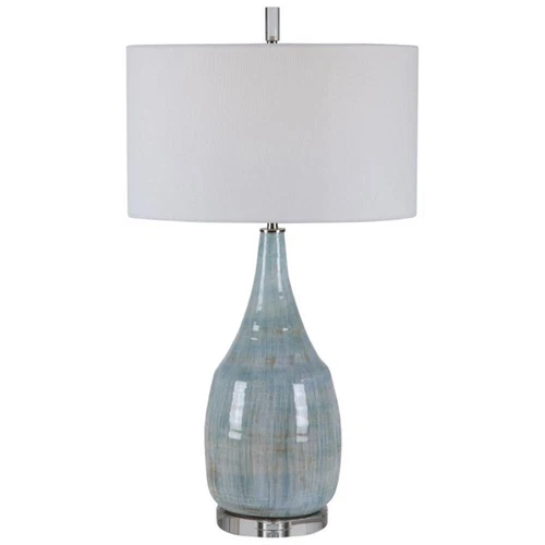 Uttermost Rialta Coastal Steel and Ceramic Table Lamp in Aqua and Teal - Picture 1 of 8