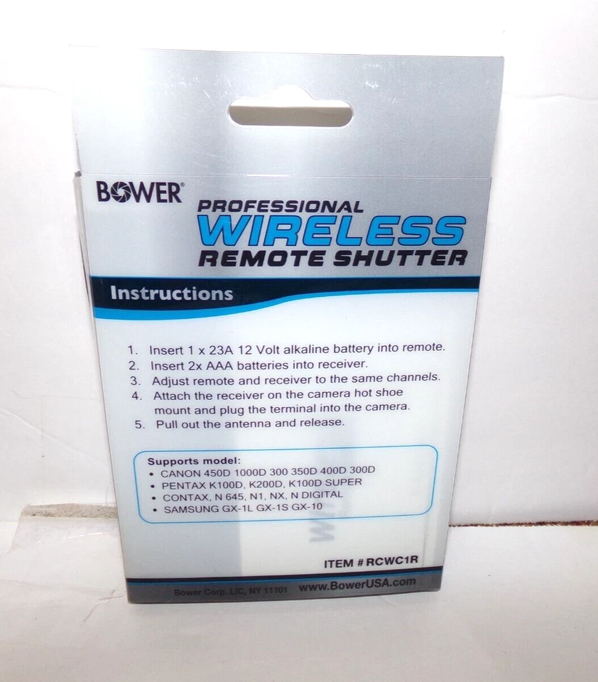 Bower Professional Wireless Remote Shutter for Canon and Pentax RCWC1R New - Image 2 of 3