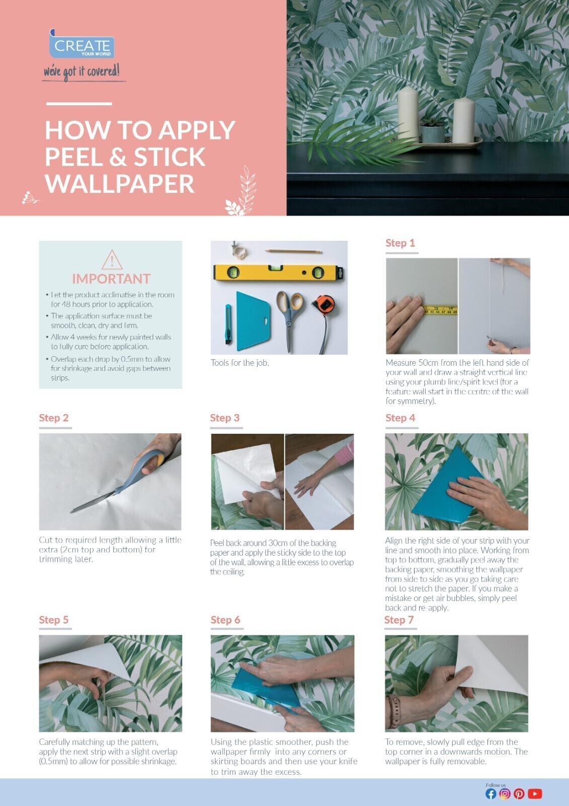 nu wallpaper NEUTRAL PARADISE easy peel & stick removable wallpaper eBay