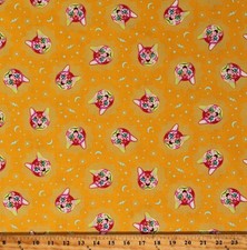 Cotton Tula Pink Cats Kittens Animals Yellow Fabric Print by Yard D412.07