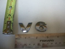 VW V6 LETTERS EMBLEM CHROME BAGDE OEM USED ORIGINAL  W FREE SHIPPING