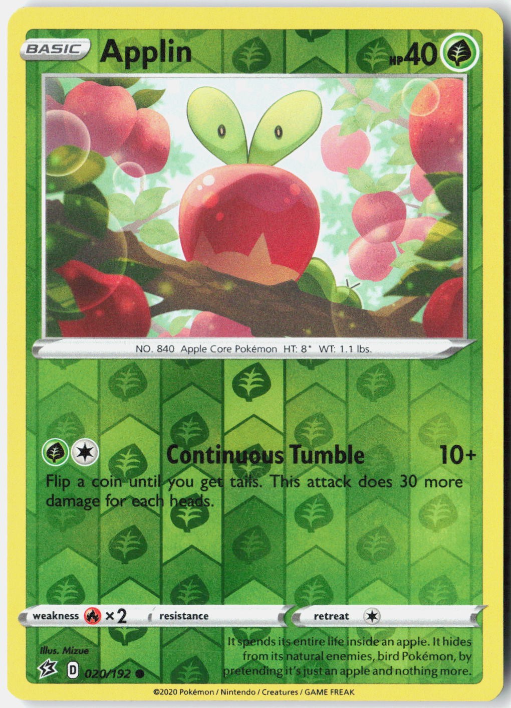 Applin (20) SWSH02: Rebel Clash 020/192 Pokemon Card Holo