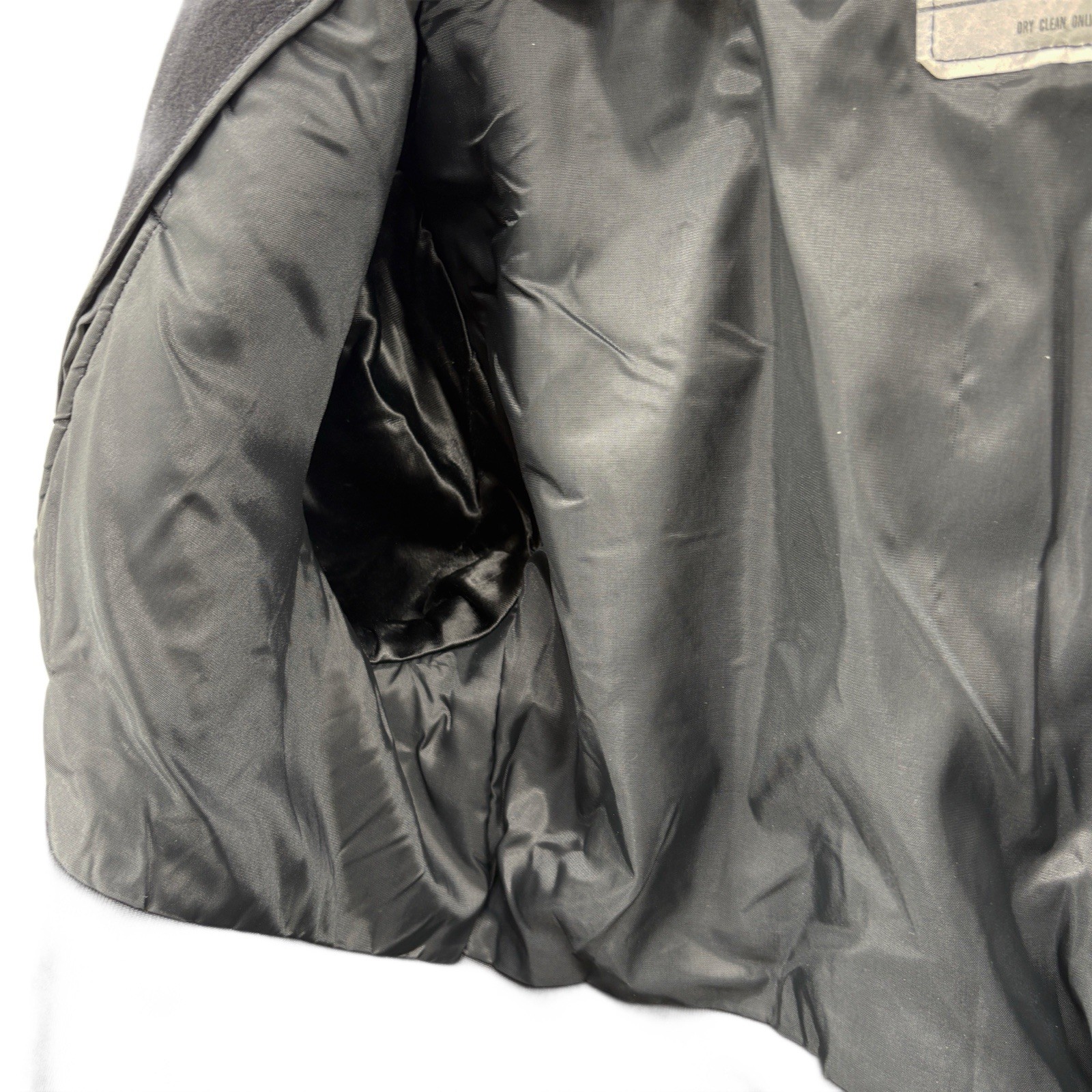 Vintage US Navy Peacoat Mens 38R Black Insulated 100% Wool Overcoat All Buttons