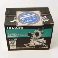 Hitachi C10FCE2 15A 10" Single Bevel Compound Miter Saw Xtra Blade New Open Box