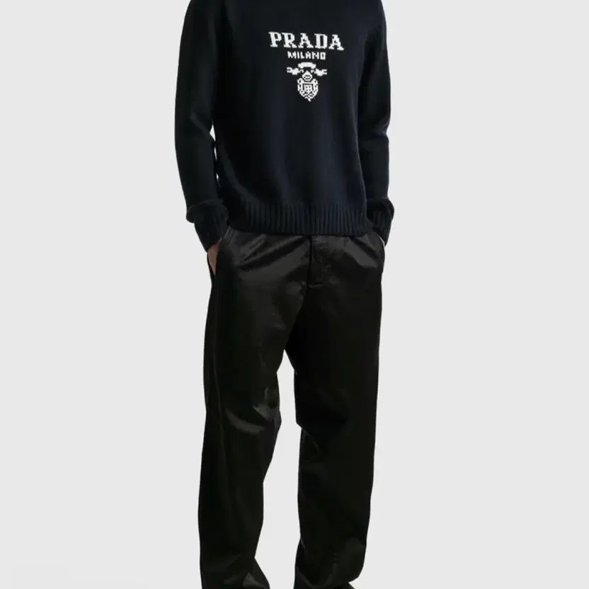 Prada Men's Cashmere Wool Logo Sweater Black 50 thumbnail 11