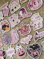 Spooky Halloween Stickers, Assorted Lot of 45 Stickers, Ghost Bat Spider Pumpkin