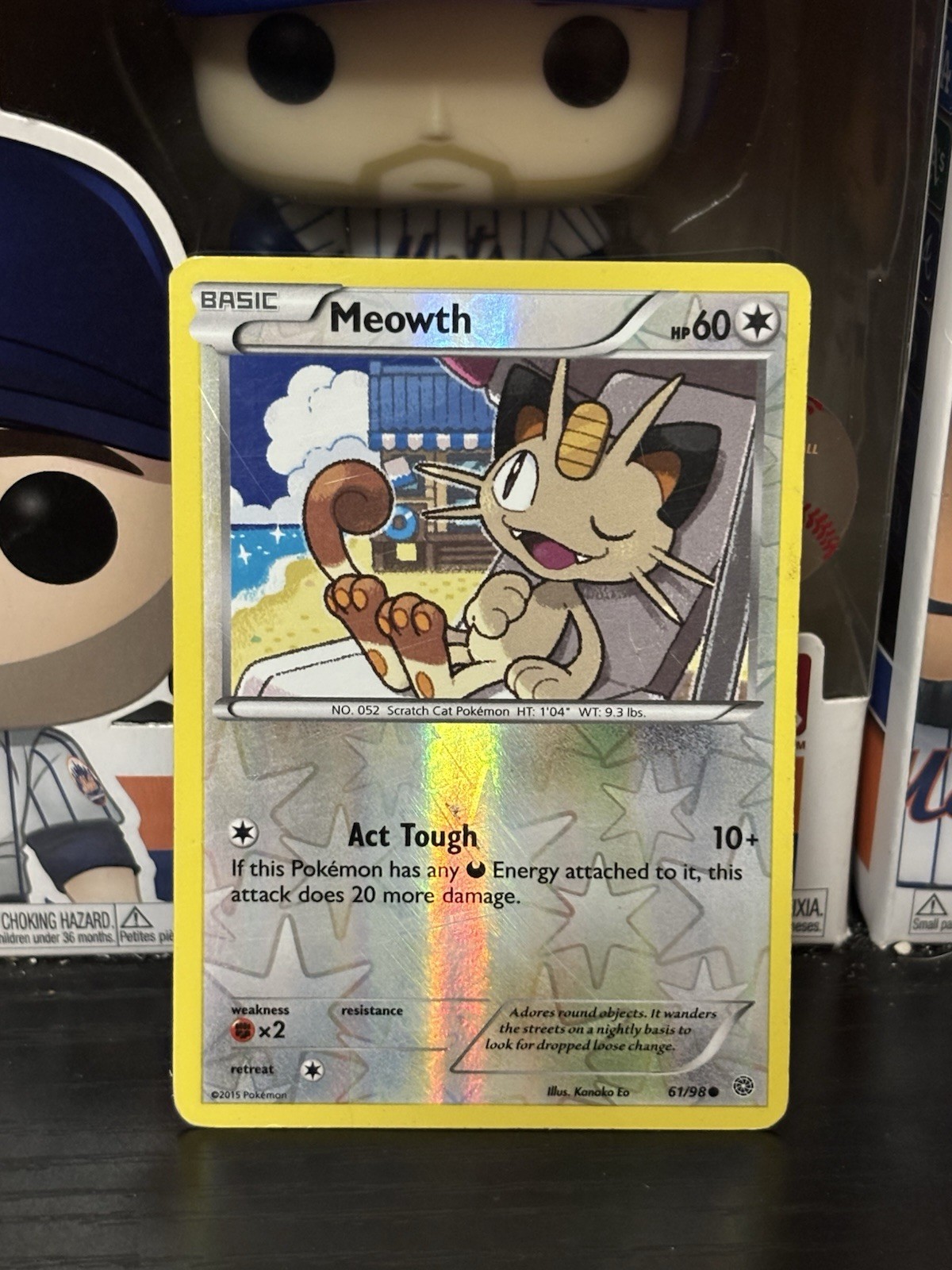 Pokemon TCG XY Ancient Origins - Meowth #61/98 - Reverse Holo Card