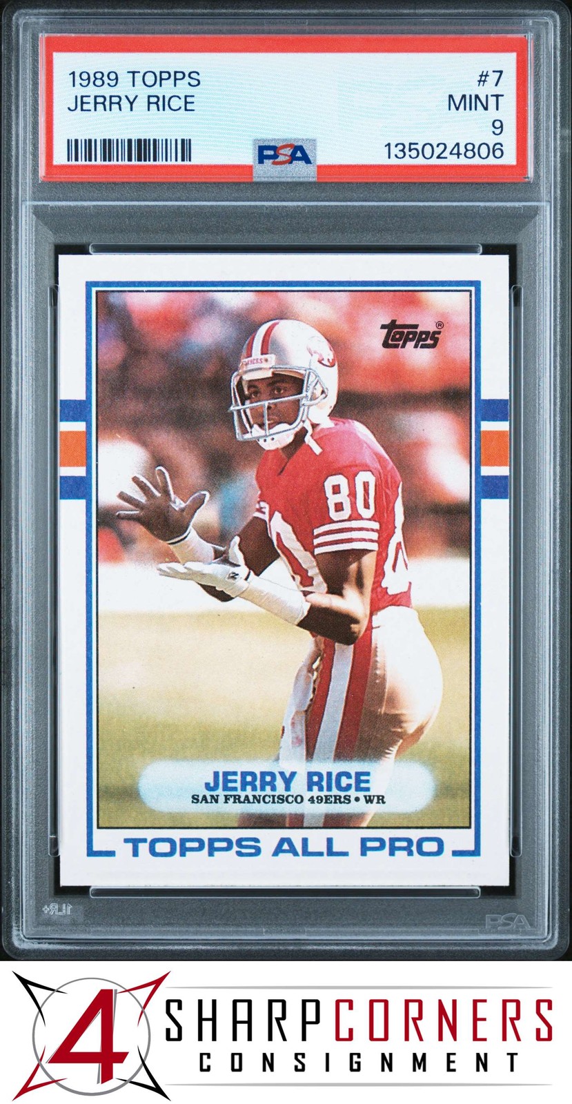 1989 TOPPS ALL PRO #7 JERRY RICE 49ERS HOF PSA 9