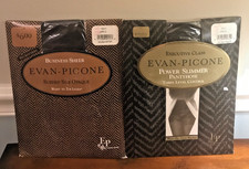 Evan-Picone Power Slimmer Level 3  Sueded Silk Opaque Pantyhose Navy Ample NEW