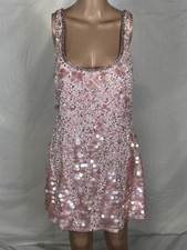 LoveShackFancy Women's Dress Sarine Beaded Mini Size 10 Pink