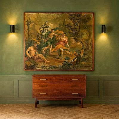 Antikes Gemälde Apollo und Daphne Öl auf Leinwand des XVIII Jhs Originell